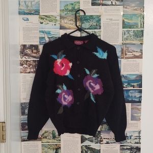 Collared Floral Sweater